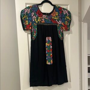 J.Marie Christina Dress with Embroidered Crew Neck
